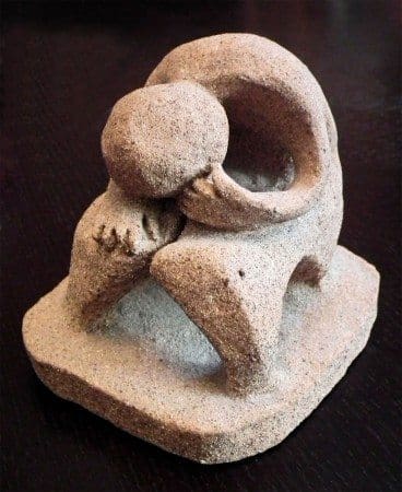 Private Collection: 
Weeping Figure: Red Clay Heavy Grog ~ 6" x 6"